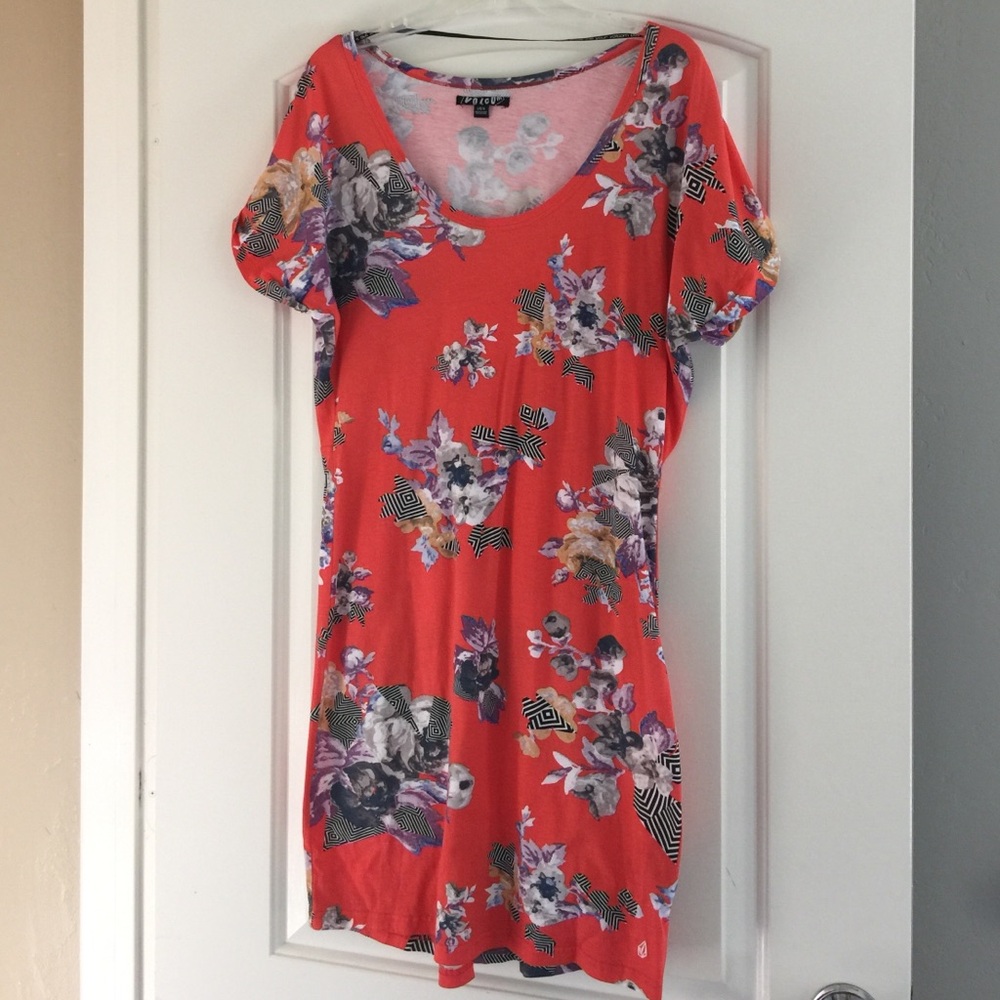 Volcom Coral Floral Mini Dress